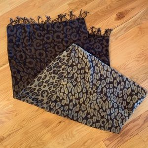 Beautiful Coach Brown Animal Print Scarf